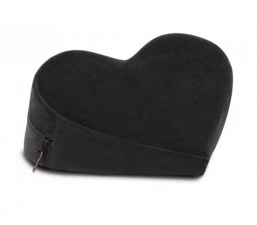 Черная вельветовая подушка для любви Liberator Retail Heart Wedge - Liberator - купить с доставкой в Нижнем Новгороде