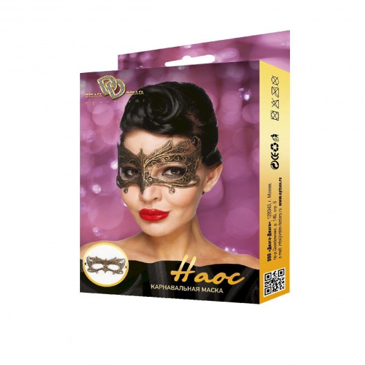 Золотистая карнавальная маска  Наос - Джага-Джага купить с доставкой