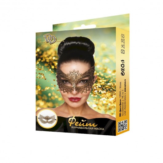 Золотистая карнавальная маска  Фейт - Джага-Джага купить с доставкой