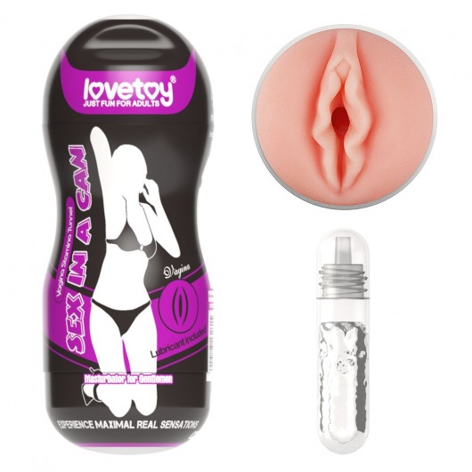 Телесный мастурбатор-вагина Sex In A Can Vagina Stamina Tunnel - Lovetoy - в Нижнем Новгороде купить с доставкой