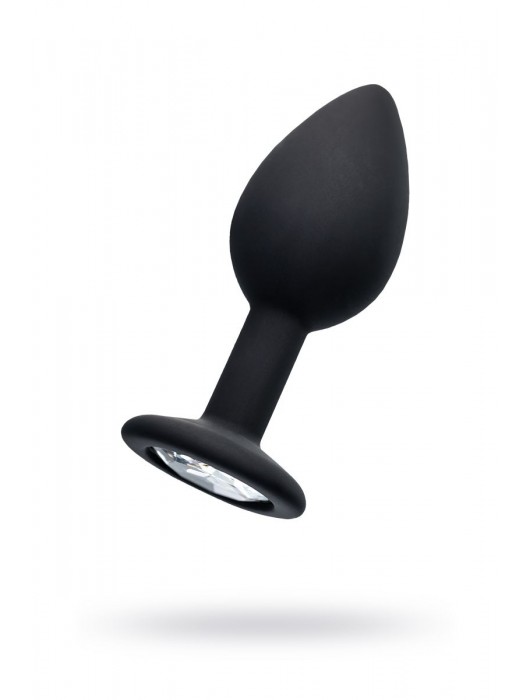 Черная анальная втулка с прозрачным стразом - 7,2 см. - POPO Pleasure - купить с доставкой в Нижнем Новгороде