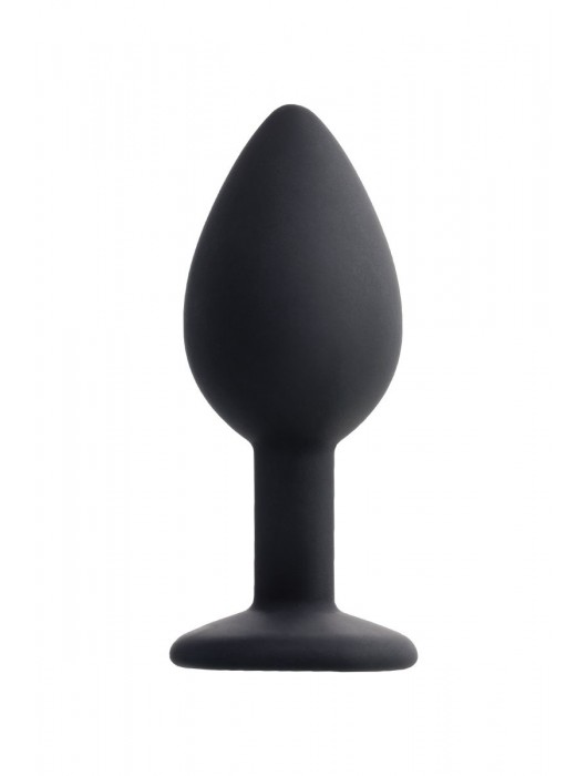 Черная анальная втулка с прозрачным стразом - 7,2 см. - POPO Pleasure - купить с доставкой в Нижнем Новгороде