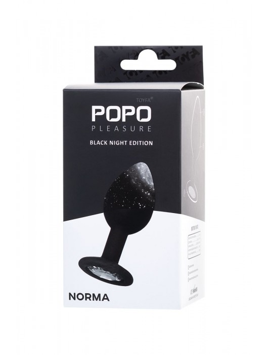 Черная анальная втулка с прозрачным стразом - 7,2 см. - POPO Pleasure - купить с доставкой в Нижнем Новгороде