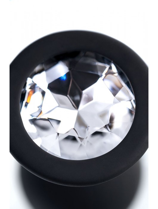 Черная анальная втулка с прозрачным стразом - 7,2 см. - POPO Pleasure - купить с доставкой в Нижнем Новгороде