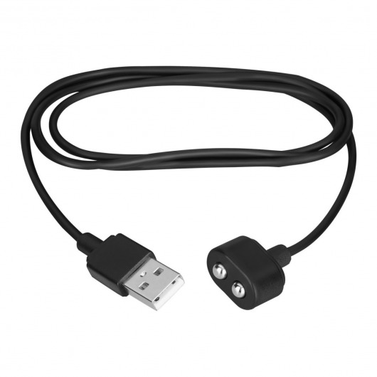 Черный магнитный кабель для зарядки Saisfyer USB Charging Cable - Satisfyer - купить с доставкой в Нижнем Новгороде