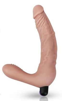 Телесный безремневой вибрострапон Rechargeable IJOY Real Strapless Strap on - 21 см. - Lovetoy - купить с доставкой в Нижнем Новгороде