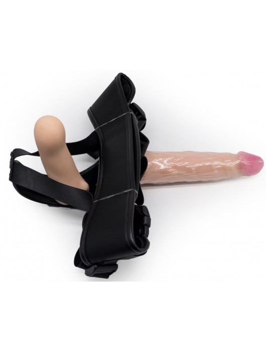 Реалистичный страпон Woman Midi с вагинальной пробкой - 19 см. - LOVETOY (А-Полимер) - купить с доставкой в Нижнем Новгороде
