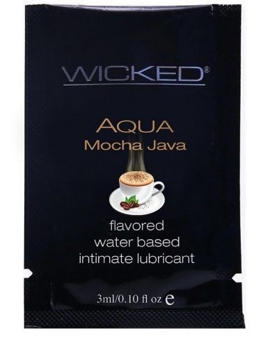 Лубрикант со вкусом кофе мокко WICKED AQUA Mocha Java - 3 мл. - Wicked - купить с доставкой в Нижнем Новгороде