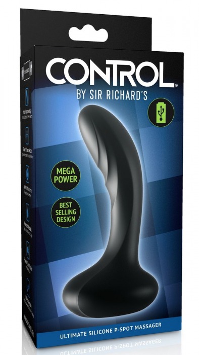 Черный массажер простаты Ultimate Silicone P-Spot Massager - 13,9 см. - Pipedream - в Нижнем Новгороде купить с доставкой