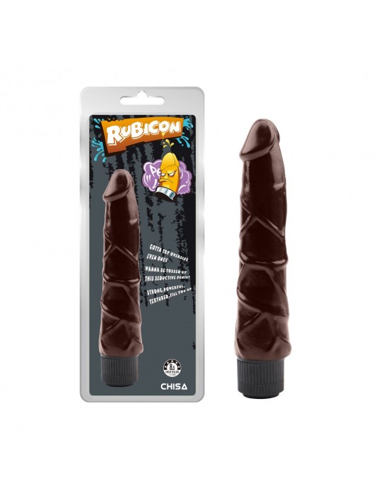 Коричневый вибратор-реалистик Ignite Vibrating Cock - 21,5 см. - Chisa