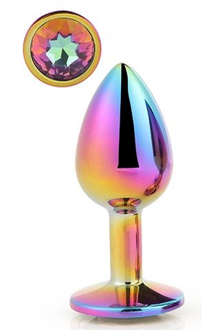 Голографическая анальная втулка с радужным кристаллом - 7,1 см. - Dream Toys - купить с доставкой в Нижнем Новгороде