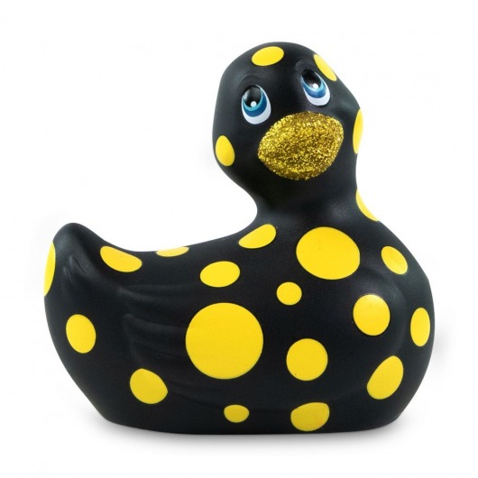 Черный вибратор-уточка I Rub My Duckie 2.0 Happiness в жёлтый горох - Big Teaze Toys - купить с доставкой в Нижнем Новгороде