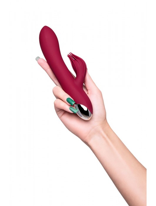 Бордовый вибратор-кролик Sangra - 20,5 см. - ToyFa