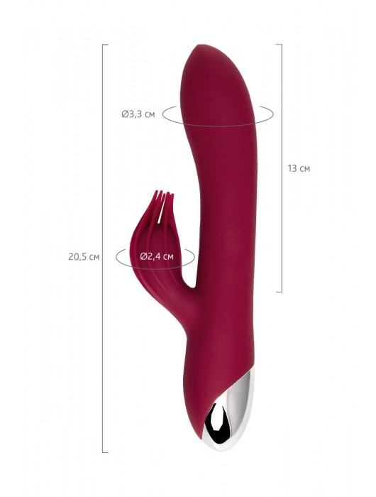 Бордовый вибратор-кролик Sangra - 20,5 см. - ToyFa