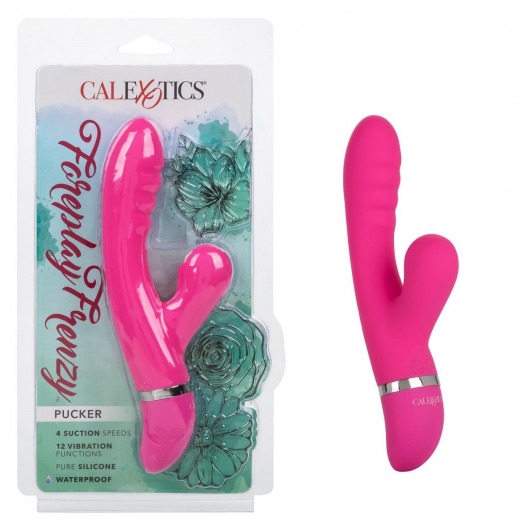 Розовый вибратор-кролик Foreplay Frenzy Pucker с функцией вакуума - California Exotic Novelties