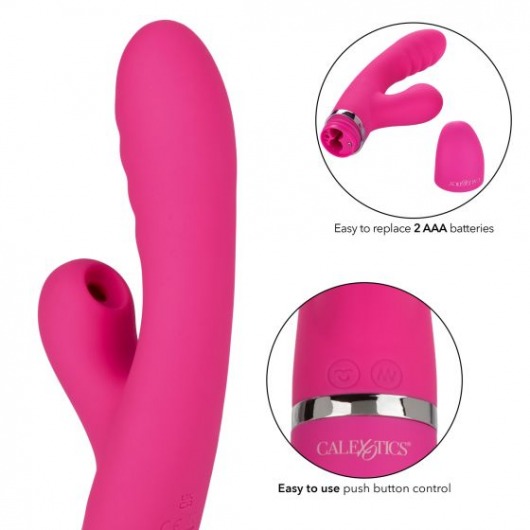 Розовый вибратор-кролик Foreplay Frenzy Pucker с функцией вакуума - California Exotic Novelties