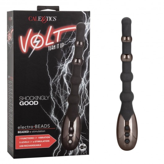 Черный анальный электростимулятор Volt Electro-Beads - 23,5 см. - California Exotic Novelties - купить с доставкой в Нижнем Новгороде