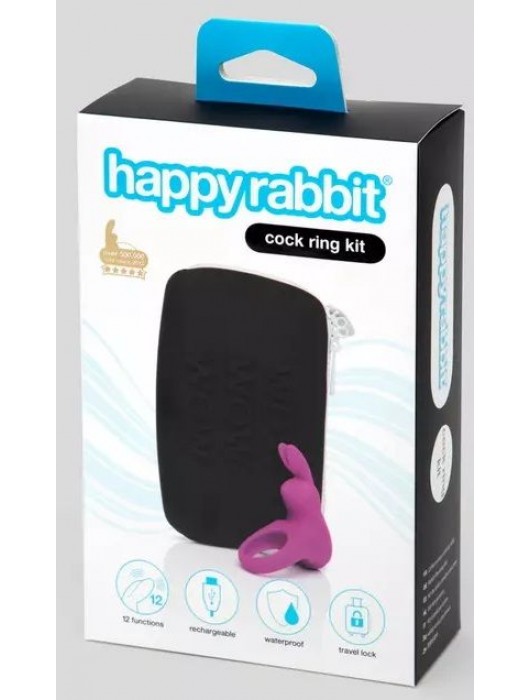 Фиолетовое эрекционное виброкольцо Happy Rabbit Cock Ring Kit - Happy Rabbit - в Нижнем Новгороде купить с доставкой