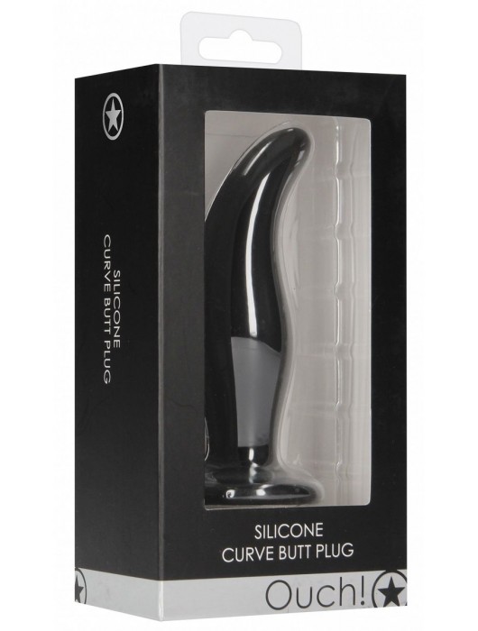 Черная анальная пробка Curve Butt Plug - 11,4 см. - Shots Media BV