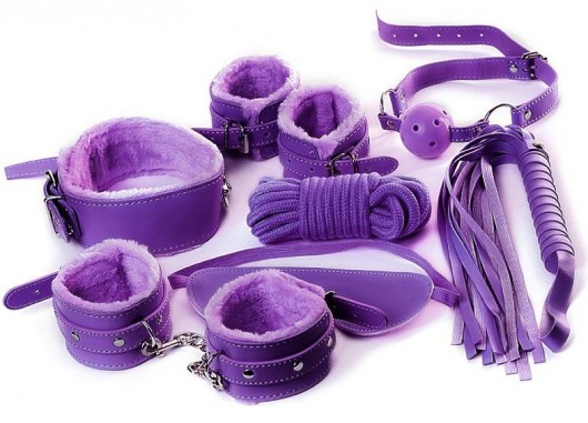 Фиолетовый набор БДСМ «Накажи меня нежно» с карточками - Штучки-дрючки - купить с доставкой в Нижнем Новгороде