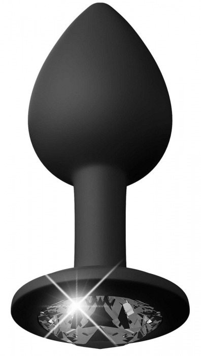 Черные трусики Crotchless Secret Gem XL-XXL с анальной пробкой - Pipedream - купить с доставкой в Нижнем Новгороде