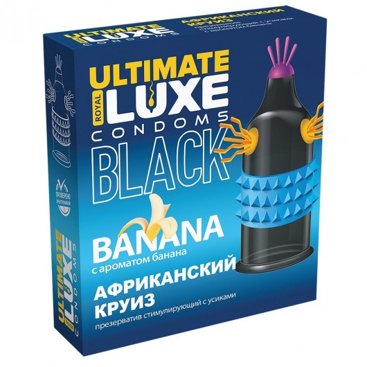 Черный стимулирующий презерватив  Африканский круиз  с ароматом банана - 1 шт. - Luxe - купить с доставкой в Нижнем Новгороде
