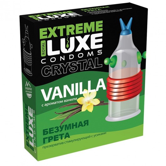 Стимулирующий презерватив  Безумная Грета  с ароматом ванили - 1 шт. - Luxe - купить с доставкой в Нижнем Новгороде