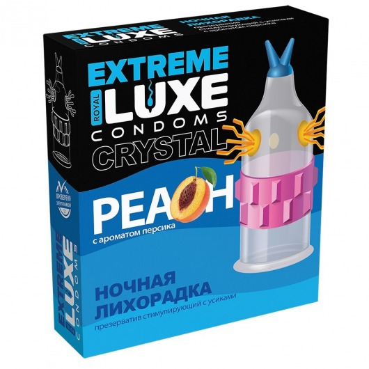 Стимулирующий презерватив  Ночная лихорадка  с ароматом персика - 1 шт. - Luxe - купить с доставкой в Нижнем Новгороде