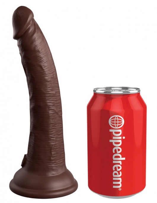 Коричневый фаллоимитатор 7  Silicone Dual Density Cock - 21 см. - Pipedream