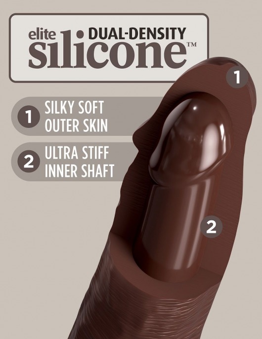 Коричневый фаллоимитатор 8  Silicone Dual Density Cock - 22,8 см. - Pipedream