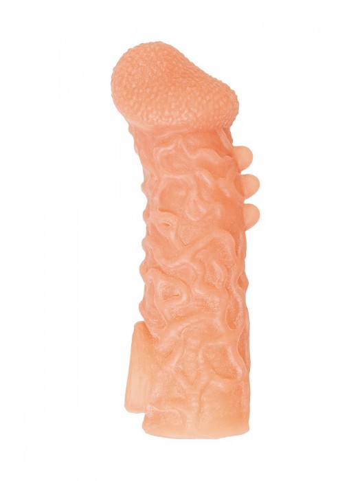 Телесная закрытая насадка с шершавой головкой Cock Sleeve Size S - 13,8 см. - KOKOS - в Нижнем Новгороде купить с доставкой