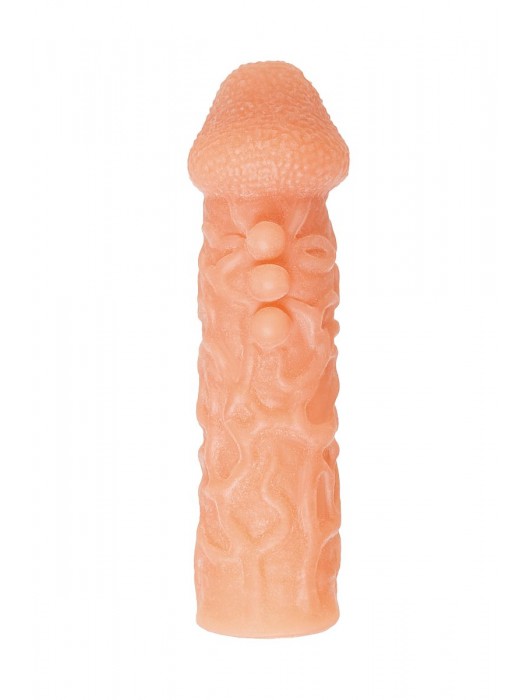 Телесная закрытая насадка с шершавой головкой Cock Sleeve Size S - 13,8 см. - KOKOS - в Нижнем Новгороде купить с доставкой