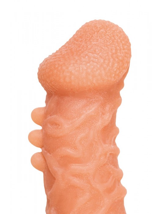 Телесная закрытая насадка с шершавой головкой Cock Sleeve Size S - 13,8 см. - KOKOS - в Нижнем Новгороде купить с доставкой