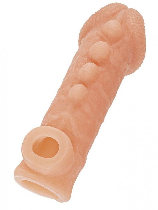 Телесная закрытая насадка с шишечками Cock Sleeve Size S - 13,8 см. - KOKOS - в Нижнем Новгороде купить с доставкой