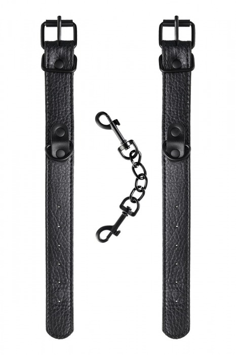 Узкие черные наручники на сцепке - ToyFa - купить с доставкой в Нижнем Новгороде