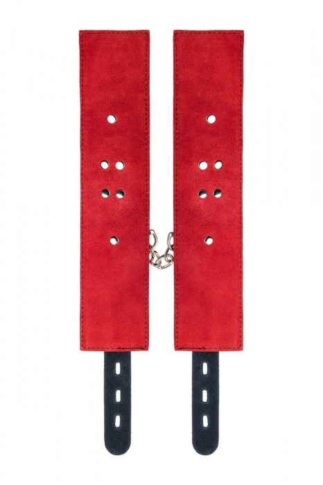 Красно-черные оковы на ноги из кожи - ToyFa - купить с доставкой в Нижнем Новгороде