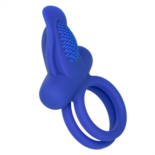 Синее перезаряжаемое эрекционное кольцо Silicone Rechargeable Dual Pleaser Enhancer - California Exotic Novelties - в Нижнем Новгороде купить с доставкой