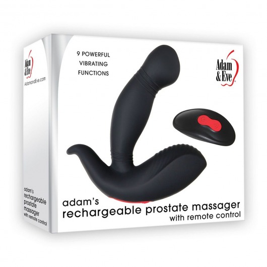 Черный вибростимулятор простаты Adam s Rechargeable - 11,7 см. - Adam & Eve - в Нижнем Новгороде купить с доставкой