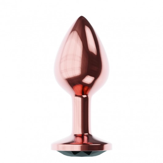 Пробка цвета розового золота с черным кристаллом Diamond Jet Shine L - 8,3 см. - Lola Games - купить с доставкой в Нижнем Новгороде