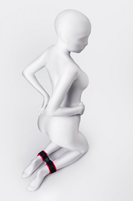 Красно-черные велюровые оковы Anonymo - ToyFa - купить с доставкой в Нижнем Новгороде