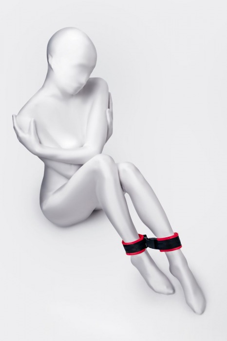 Красно-черные велюровые оковы Anonymo - ToyFa - купить с доставкой в Нижнем Новгороде