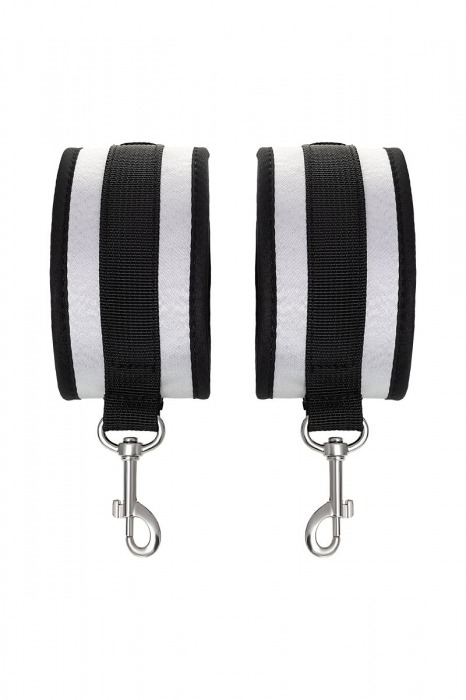 Серебристо-черные наручники Anonymo - ToyFa - купить с доставкой в Нижнем Новгороде