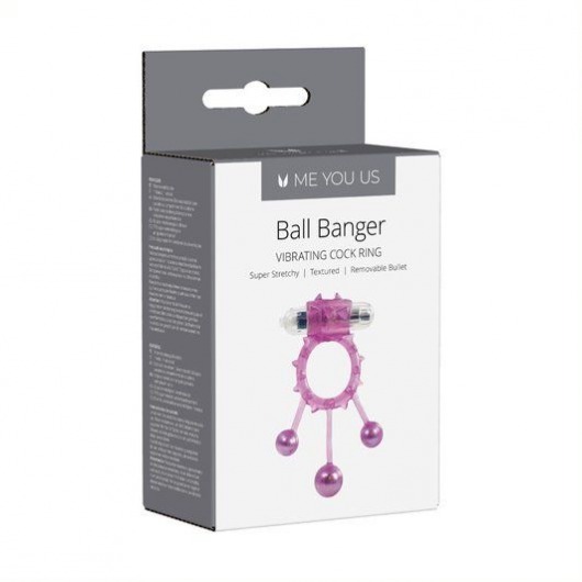 Фиолетовое эрекционное виброкольцо Ball Banger Cock - Me You Us - в Нижнем Новгороде купить с доставкой