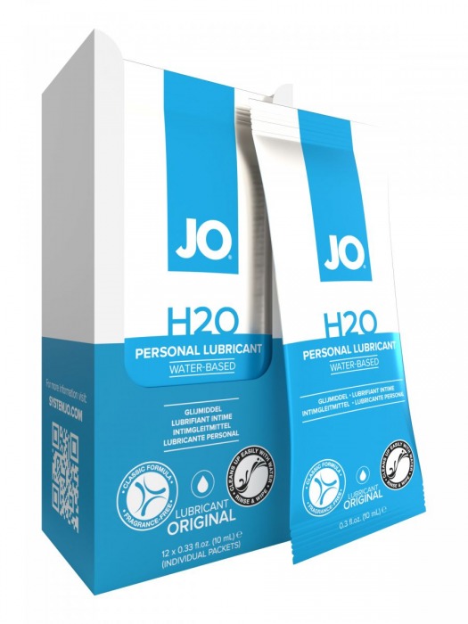 Лубрикант на водной основе JO Personal Lubricant H2O - 12 саше по 10 мл. - System JO - купить с доставкой в Нижнем Новгороде