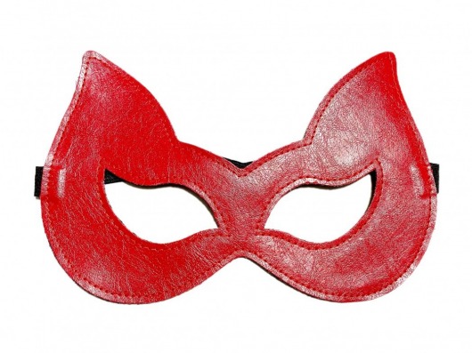 Двусторонняя красно-черная маска с ушками из эко-кожи - БДСМ Арсенал - купить с доставкой в Нижнем Новгороде