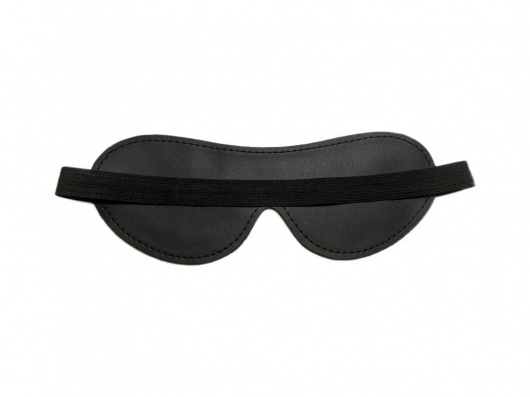 Черная лаковая маска на глаза из эко-кожи - БДСМ Арсенал - купить с доставкой в Нижнем Новгороде