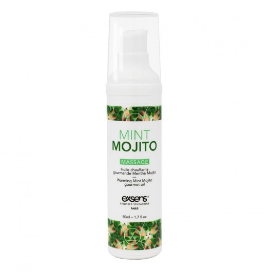 Разогревающее массажное масло с ароматом мохито Gourmet Mint Mojito - 50 мл. - Exsens - купить с доставкой в Нижнем Новгороде