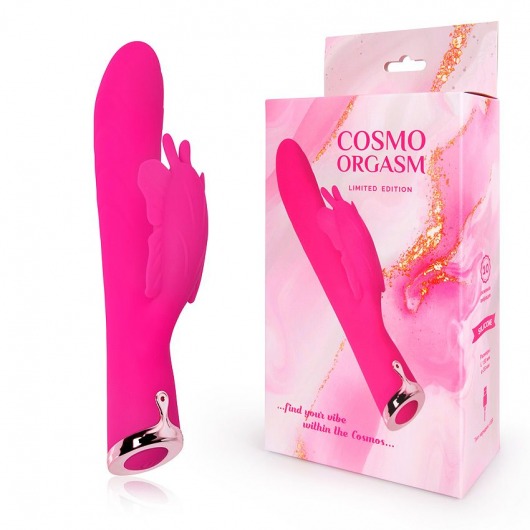 Розовый перезаряжаемый вибратор-кролик с 10 режимами вибрации - 21 см. - Cosmo