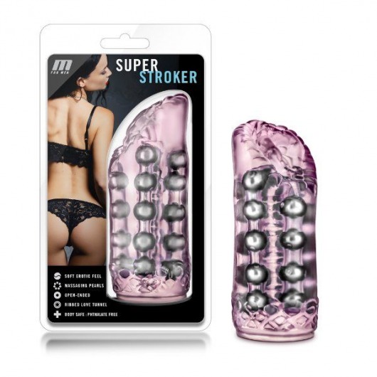 Розовый мастурбатор-вагина со стимулирующими бусинами Super Stroker - Blush Novelties - в Нижнем Новгороде купить с доставкой