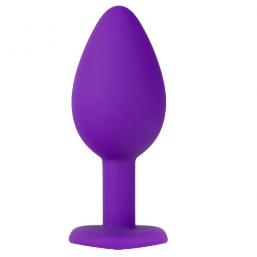 Фиолетовая анальная пробка с золотистым кристаллом-сердцем Bling Plug Small - 7,6 см. - Blush Novelties